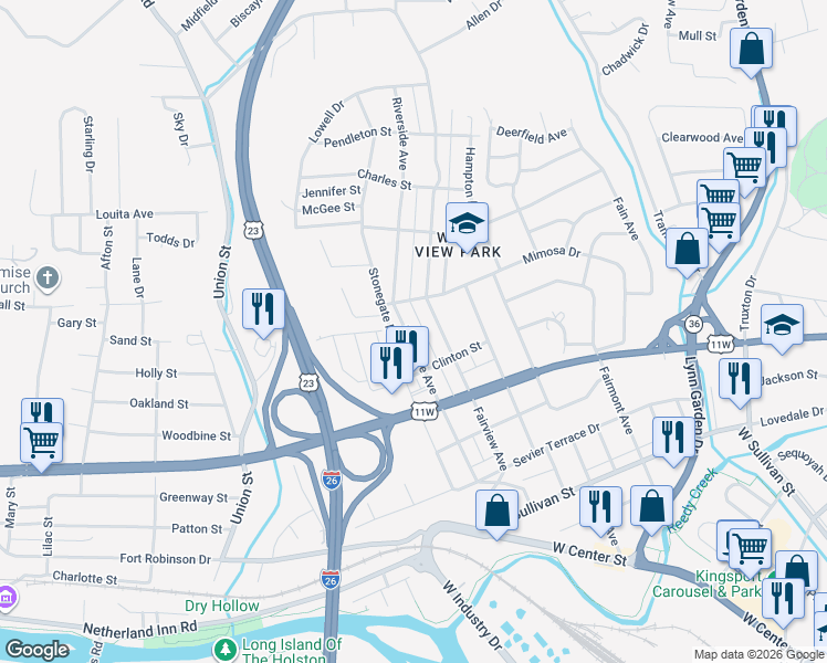 map of restaurants, bars, coffee shops, grocery stores, and more near in 