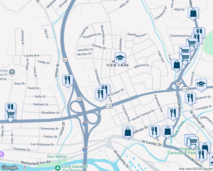 map of restaurants, bars, coffee shops, grocery stores, and more near in 