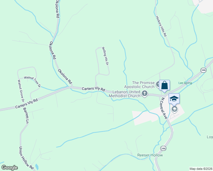 map of restaurants, bars, coffee shops, grocery stores, and more near 4150 State Highway 2527 in Church Hill