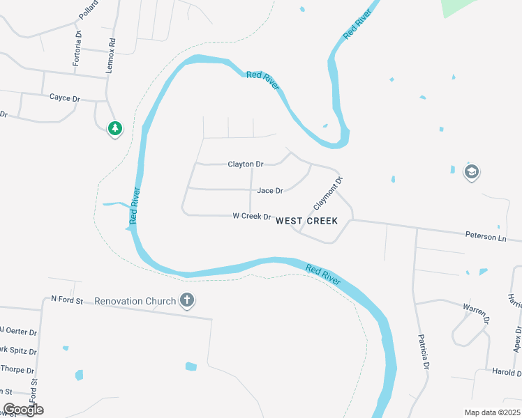 map of restaurants, bars, coffee shops, grocery stores, and more near 728 Jace Drive in Clarksville