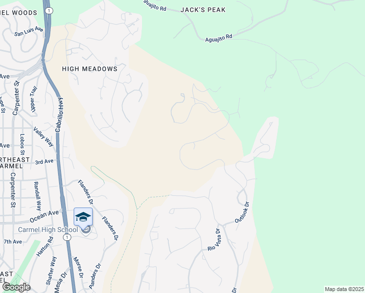 map of restaurants, bars, coffee shops, grocery stores, and more near 24961 Outlook Drive in Carmel-by-the-Sea