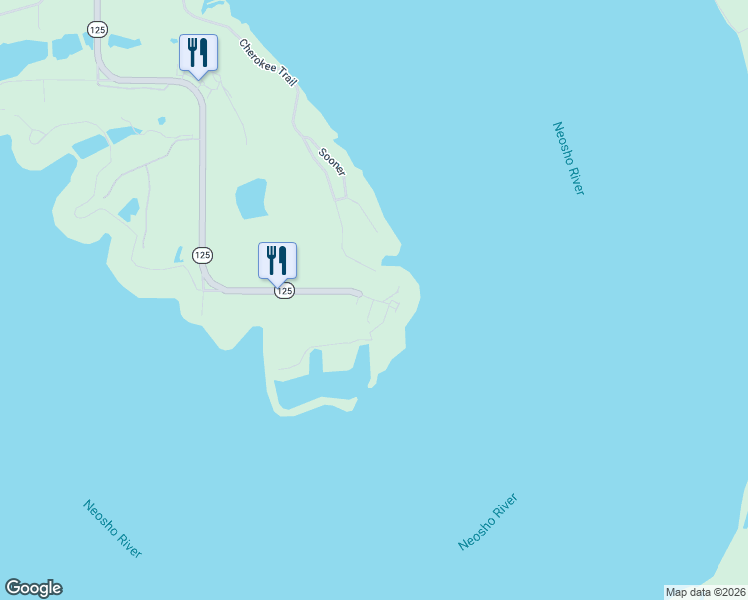map of restaurants, bars, coffee shops, grocery stores, and more near 31500 Oklahoma 125 in Afton