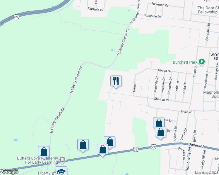 map of restaurants, bars, coffee shops, grocery stores, and more near in Clarksville