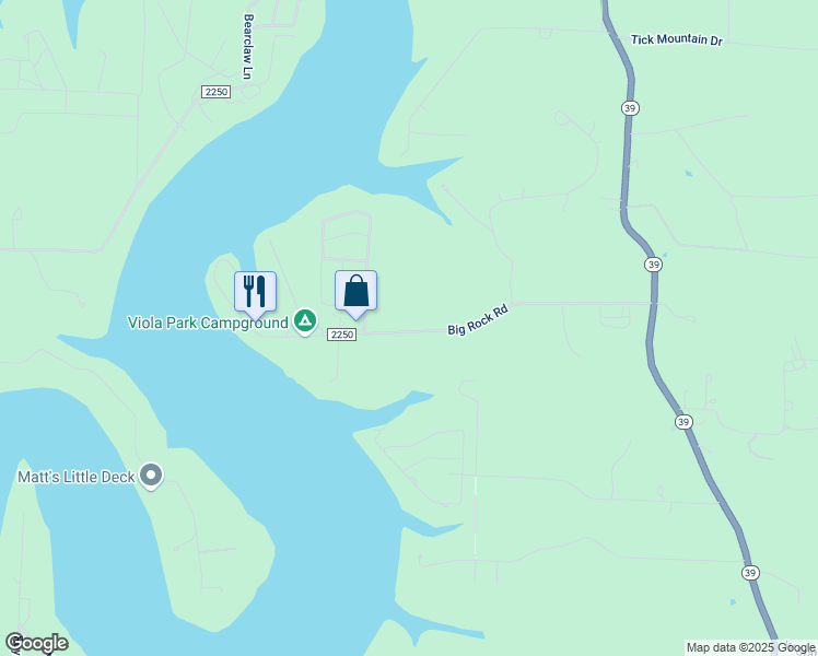 map of restaurants, bars, coffee shops, grocery stores, and more near 27959 Big Rock Road in Shell Knob