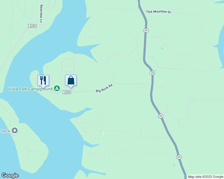 map of restaurants, bars, coffee shops, grocery stores, and more near 27959 Big Rock Road in Shell Knob