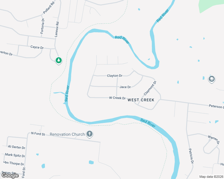 map of restaurants, bars, coffee shops, grocery stores, and more near 728 Jace Drive in Clarksville