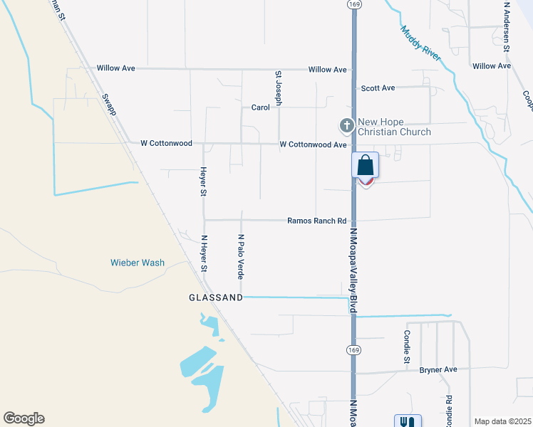 map of restaurants, bars, coffee shops, grocery stores, and more near 920 Ramos Ranch Road in Moapa Valley