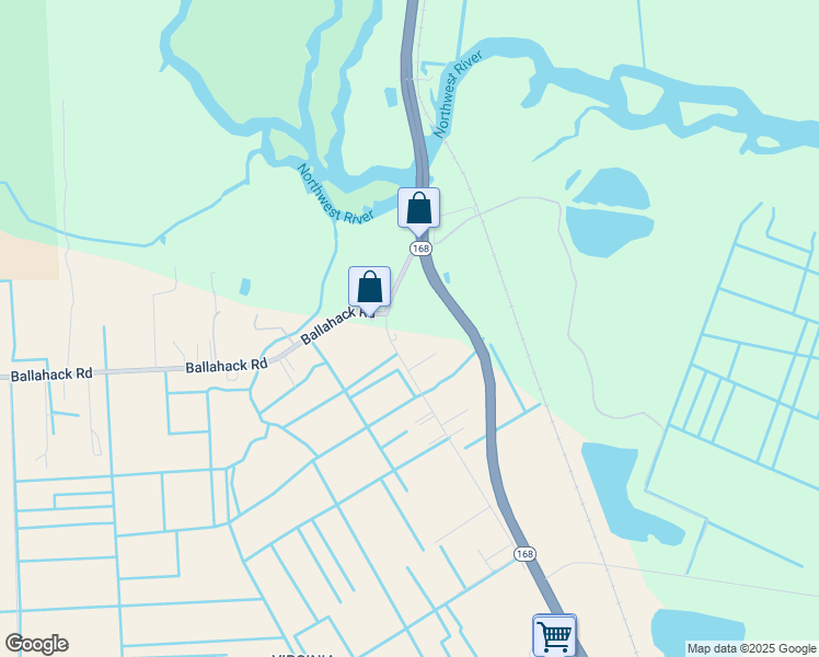 map of restaurants, bars, coffee shops, grocery stores, and more near 4509 Old Battlefield Boulevard in Chesapeake