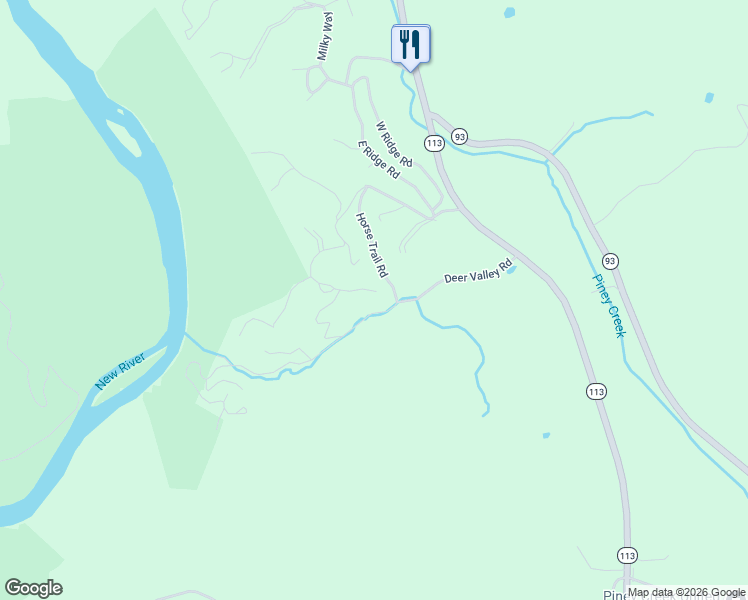 map of restaurants, bars, coffee shops, grocery stores, and more near 61 Deerwood Road in Piney Creek