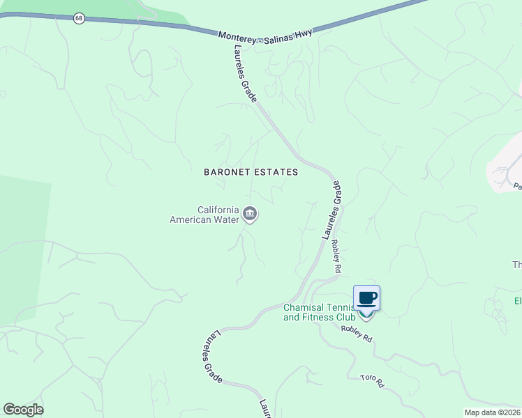 map of restaurants, bars, coffee shops, grocery stores, and more near 25217 Casiano Drive in Salinas