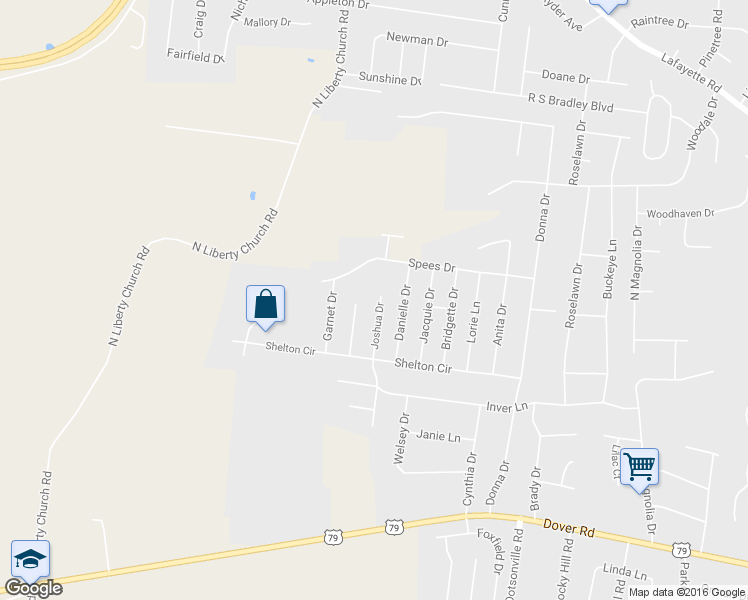 map of restaurants, bars, coffee shops, grocery stores, and more near 579 Kathryn Court in Clarksville