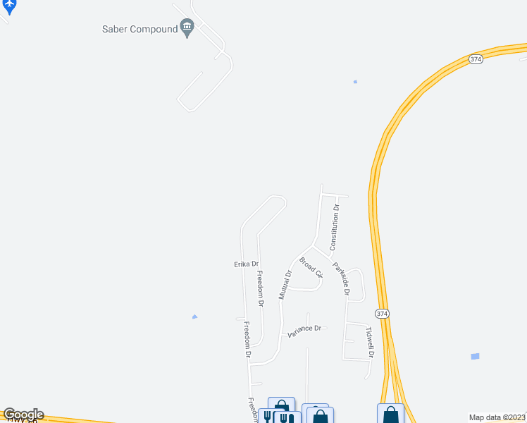 map of restaurants, bars, coffee shops, grocery stores, and more near 1201 Freedom Drive in Clarksville