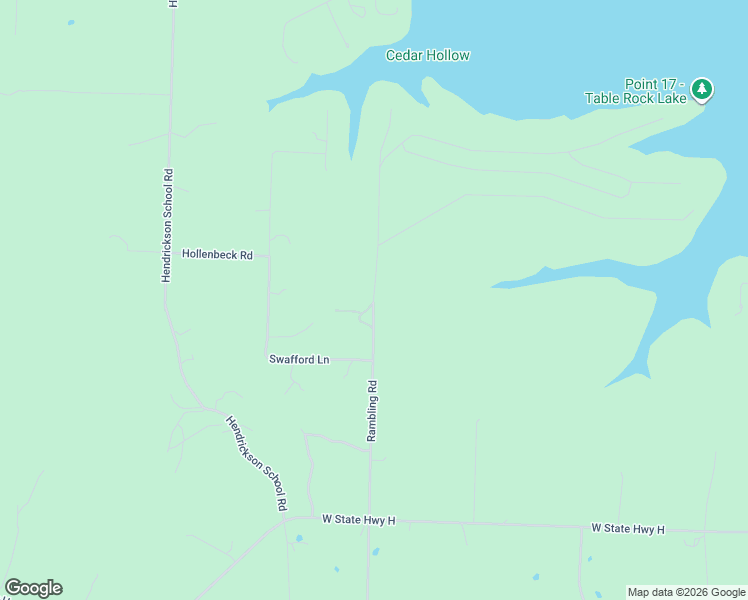 map of restaurants, bars, coffee shops, grocery stores, and more near Rambling Road in Shell Knob