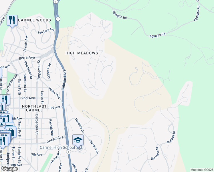 map of restaurants, bars, coffee shops, grocery stores, and more near 3587 Eastfield Court in Carmel