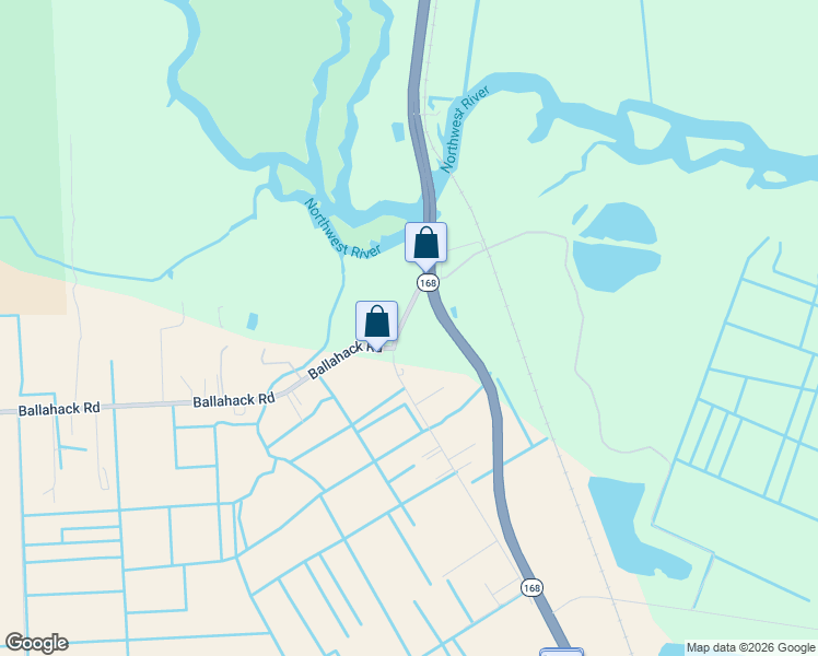 map of restaurants, bars, coffee shops, grocery stores, and more near 4443 Old Battlefield Boulevard in Chesapeake