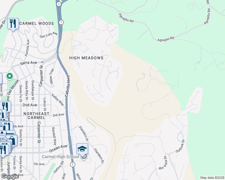 map of restaurants, bars, coffee shops, grocery stores, and more near 3594 Eastfield Court in Carmel