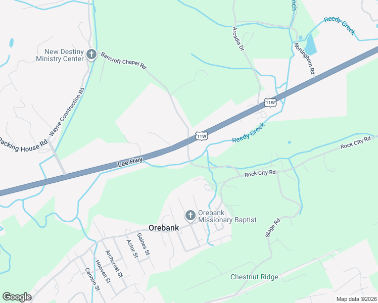 map of restaurants, bars, coffee shops, grocery stores, and more near 6100-6150 Orebank Rd in Kingsport