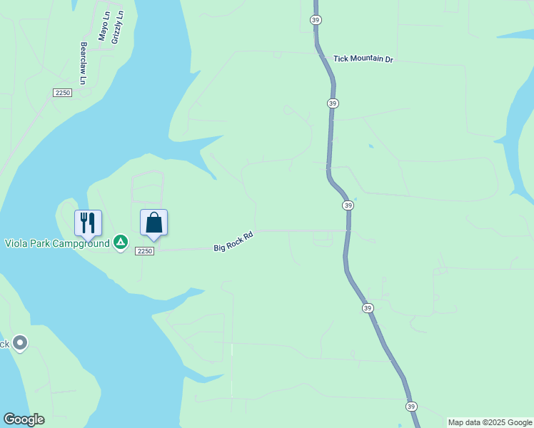 map of restaurants, bars, coffee shops, grocery stores, and more near 25260 Farm Road 1266 in Shell Knob