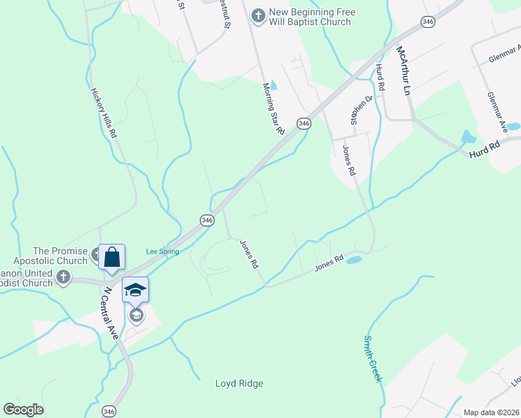 map of restaurants, bars, coffee shops, grocery stores, and more near 128 Pinecrest Road in Church Hill