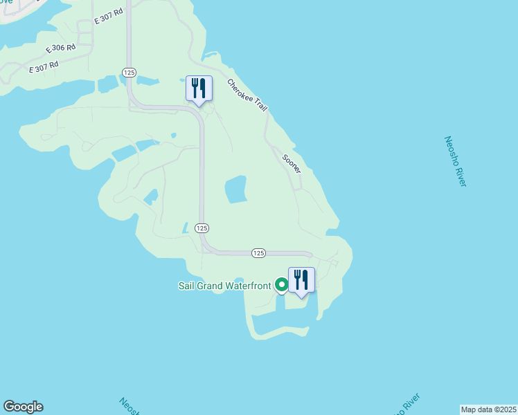 map of restaurants, bars, coffee shops, grocery stores, and more near 75200 South 125 Highway in Monkey Island