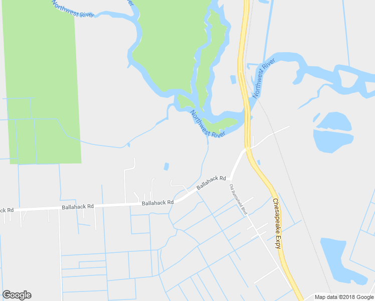 map of restaurants, bars, coffee shops, grocery stores, and more near 208 Ballahack Road in Chesapeake