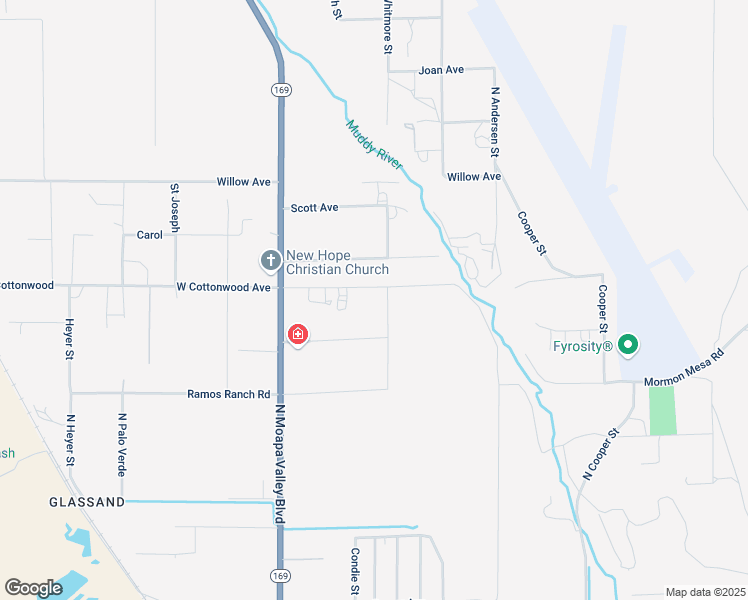 map of restaurants, bars, coffee shops, grocery stores, and more near 525 West Cottonwood Avenue in Moapa Valley