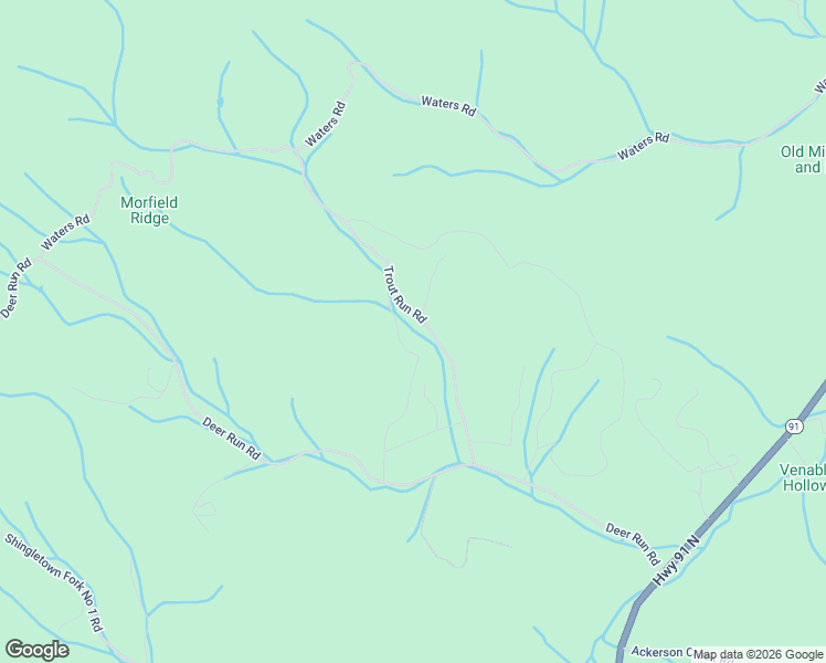 map of restaurants, bars, coffee shops, grocery stores, and more near 427 Trout Run Rd in Mountain City