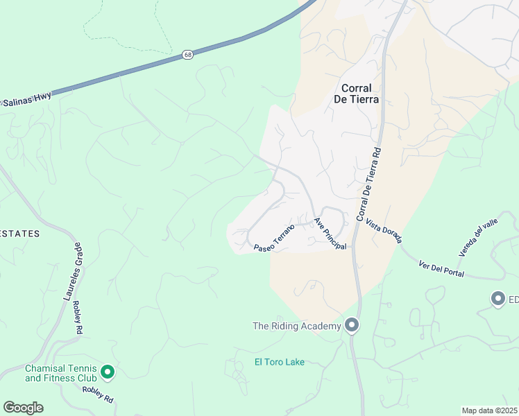 map of restaurants, bars, coffee shops, grocery stores, and more near 13482 Paseo Terrano in Salinas