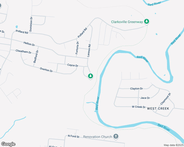 map of restaurants, bars, coffee shops, grocery stores, and more near 837 Lennox Road in Clarksville