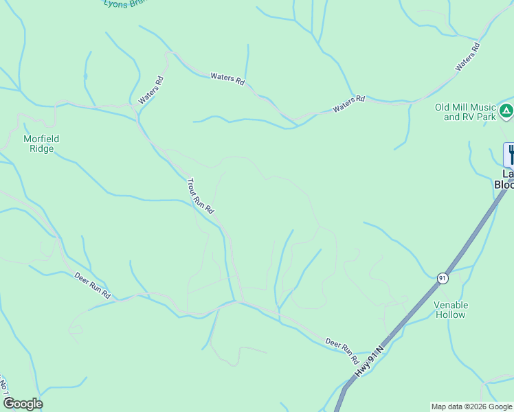 map of restaurants, bars, coffee shops, grocery stores, and more near 146 Trout Run Road in Mountain City