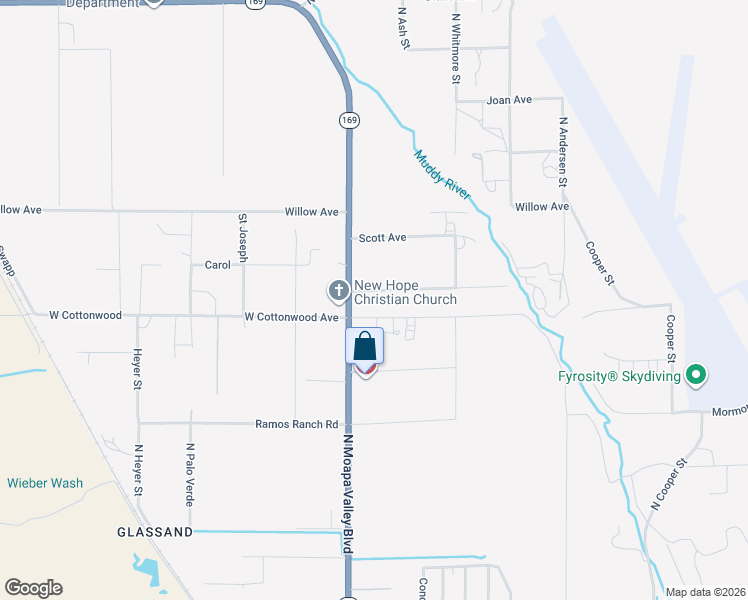 map of restaurants, bars, coffee shops, grocery stores, and more near 675 Stevens Avenue in Moapa Valley