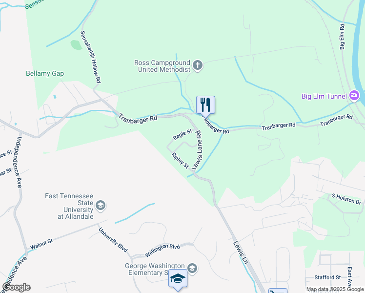 map of restaurants, bars, coffee shops, grocery stores, and more near 159 Ripley Street in Church Hill