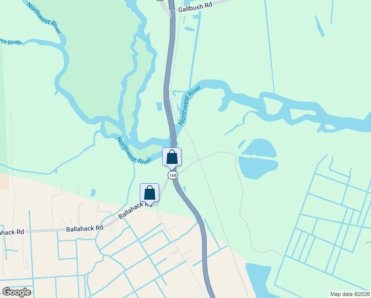 map of restaurants, bars, coffee shops, grocery stores, and more near 112 Station Road in Chesapeake