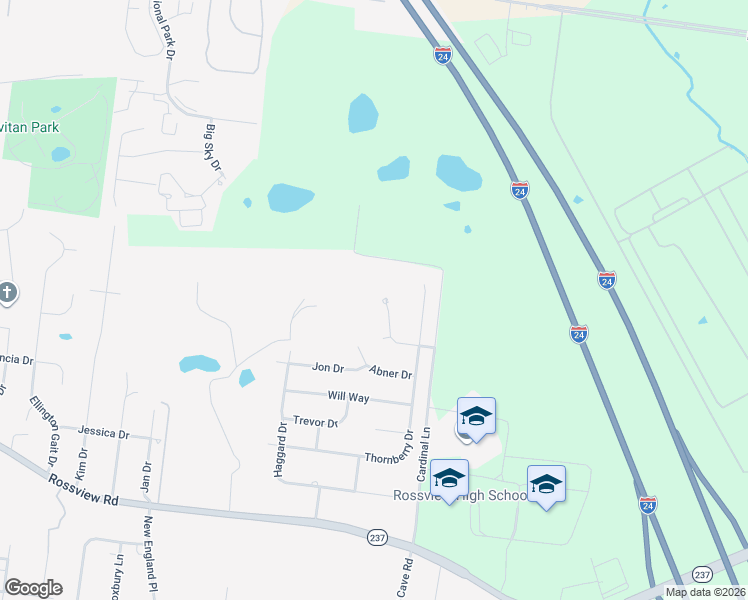 map of restaurants, bars, coffee shops, grocery stores, and more near 1107 Lucas Wayne Drive in Clarksville