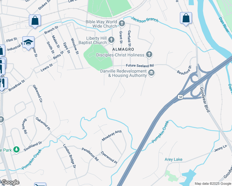 map of restaurants, bars, coffee shops, grocery stores, and more near 185 New Hope Way in Danville