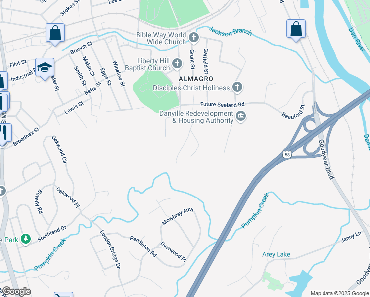 map of restaurants, bars, coffee shops, grocery stores, and more near 185 New Hope Way in Danville