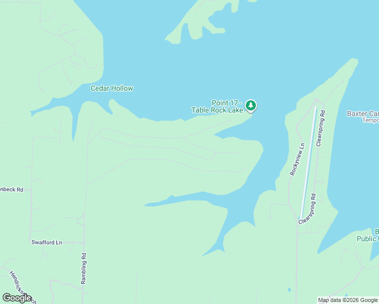 map of restaurants, bars, coffee shops, grocery stores, and more near Rambling Road in Shell Knob