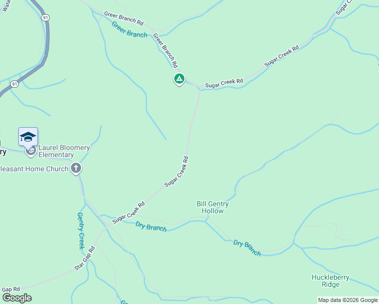 map of restaurants, bars, coffee shops, grocery stores, and more near 642 Sugar Creek Road in Laurel Bloomery