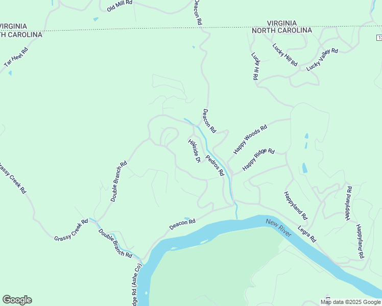 map of restaurants, bars, coffee shops, grocery stores, and more near 97 Hillside Drive in Grassy Creek