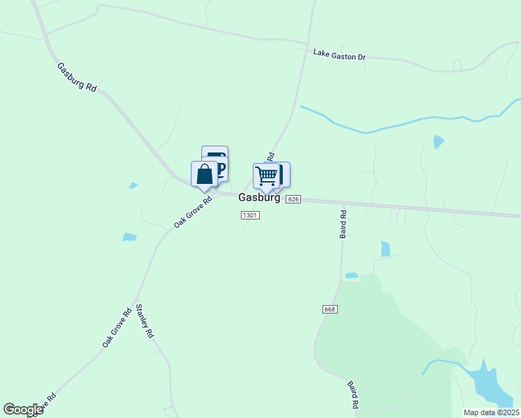 map of restaurants, bars, coffee shops, grocery stores, and more near 35 Mill Road in Gasburg