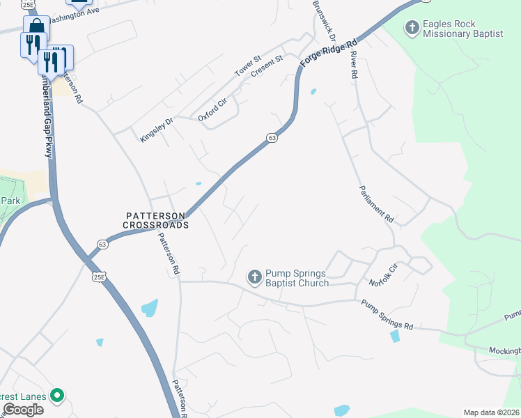 map of restaurants, bars, coffee shops, grocery stores, and more near 200 Danielle Court in Harrogate