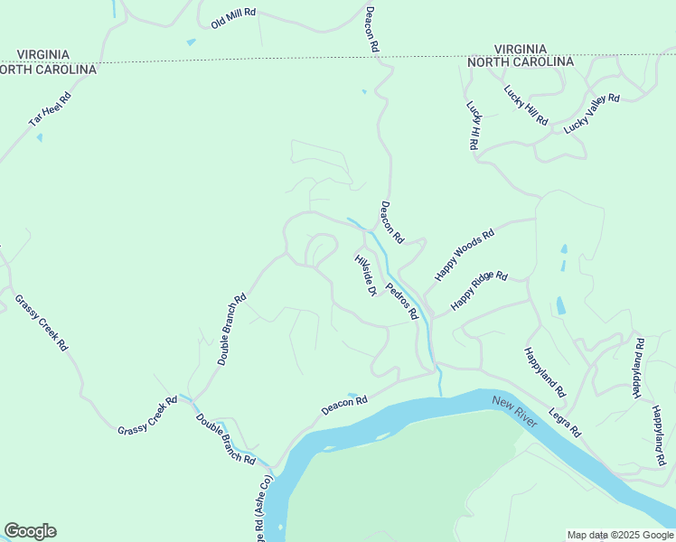 map of restaurants, bars, coffee shops, grocery stores, and more near 97 Hillside Drive in Grassy Creek