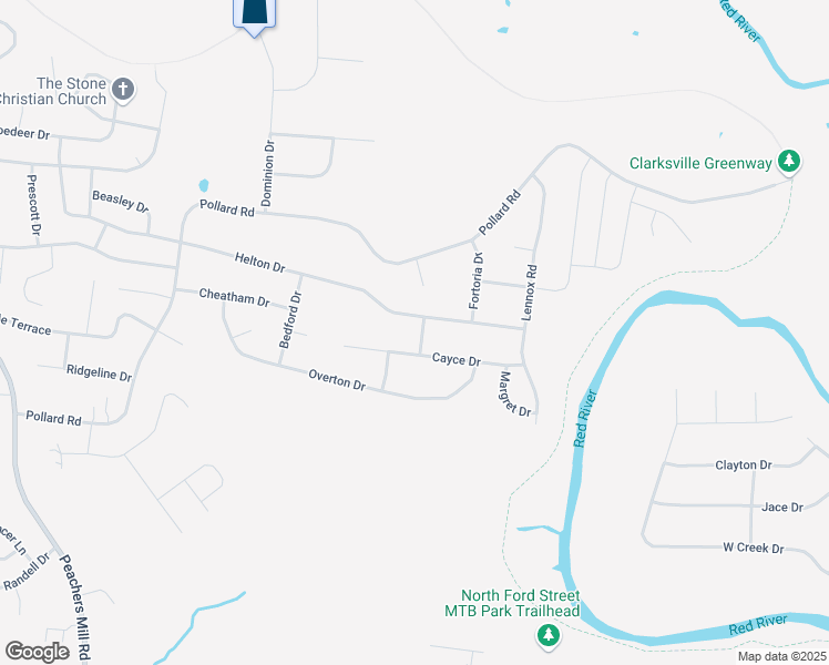 map of restaurants, bars, coffee shops, grocery stores, and more near 904 Jody Drive in Clarksville