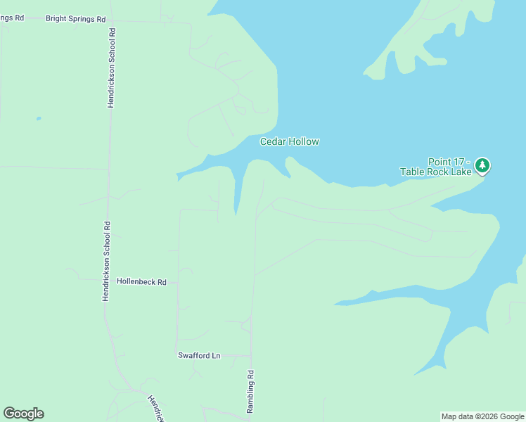 map of restaurants, bars, coffee shops, grocery stores, and more near Rambling Road in Shell Knob