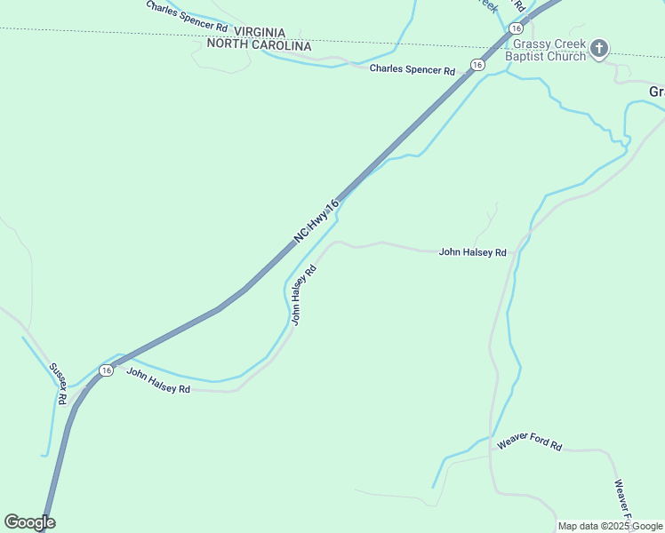 map of restaurants, bars, coffee shops, grocery stores, and more near 942 John Halsey Road in Grassy Creek