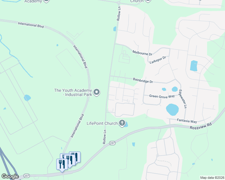 map of restaurants, bars, coffee shops, grocery stores, and more near 100 Holland Drive in Clarksville