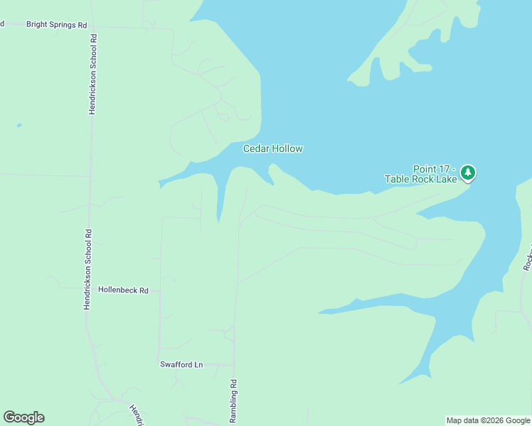 map of restaurants, bars, coffee shops, grocery stores, and more near Rambling Road in Shell Knob