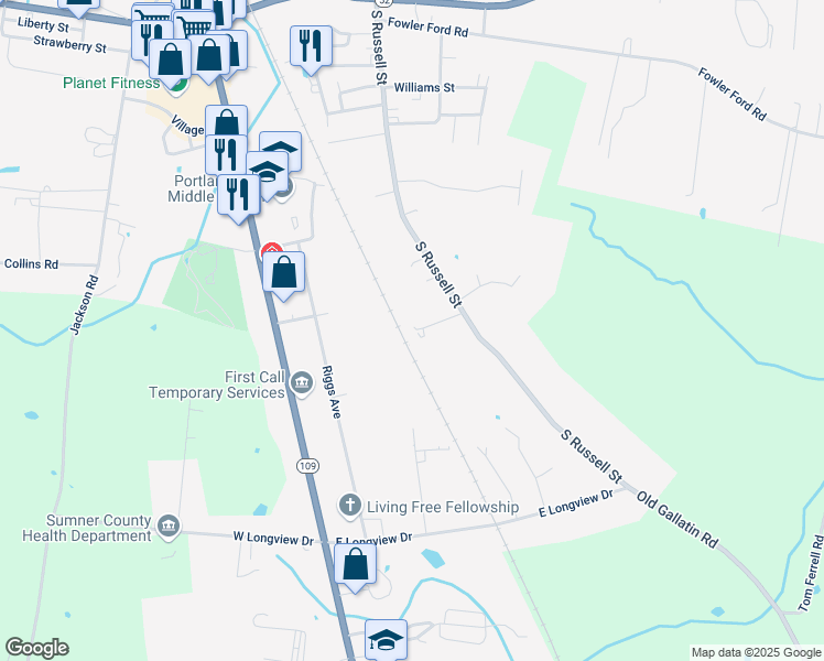 map of restaurants, bars, coffee shops, grocery stores, and more near 114 Emily Lane in Portland