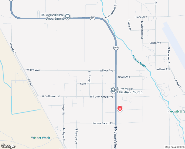 map of restaurants, bars, coffee shops, grocery stores, and more near 1470 Saint Joseph Street in Moapa Valley