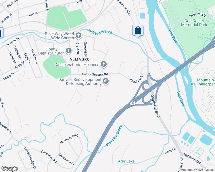 map of restaurants, bars, coffee shops, grocery stores, and more near 135 Jones Crossing in Danville